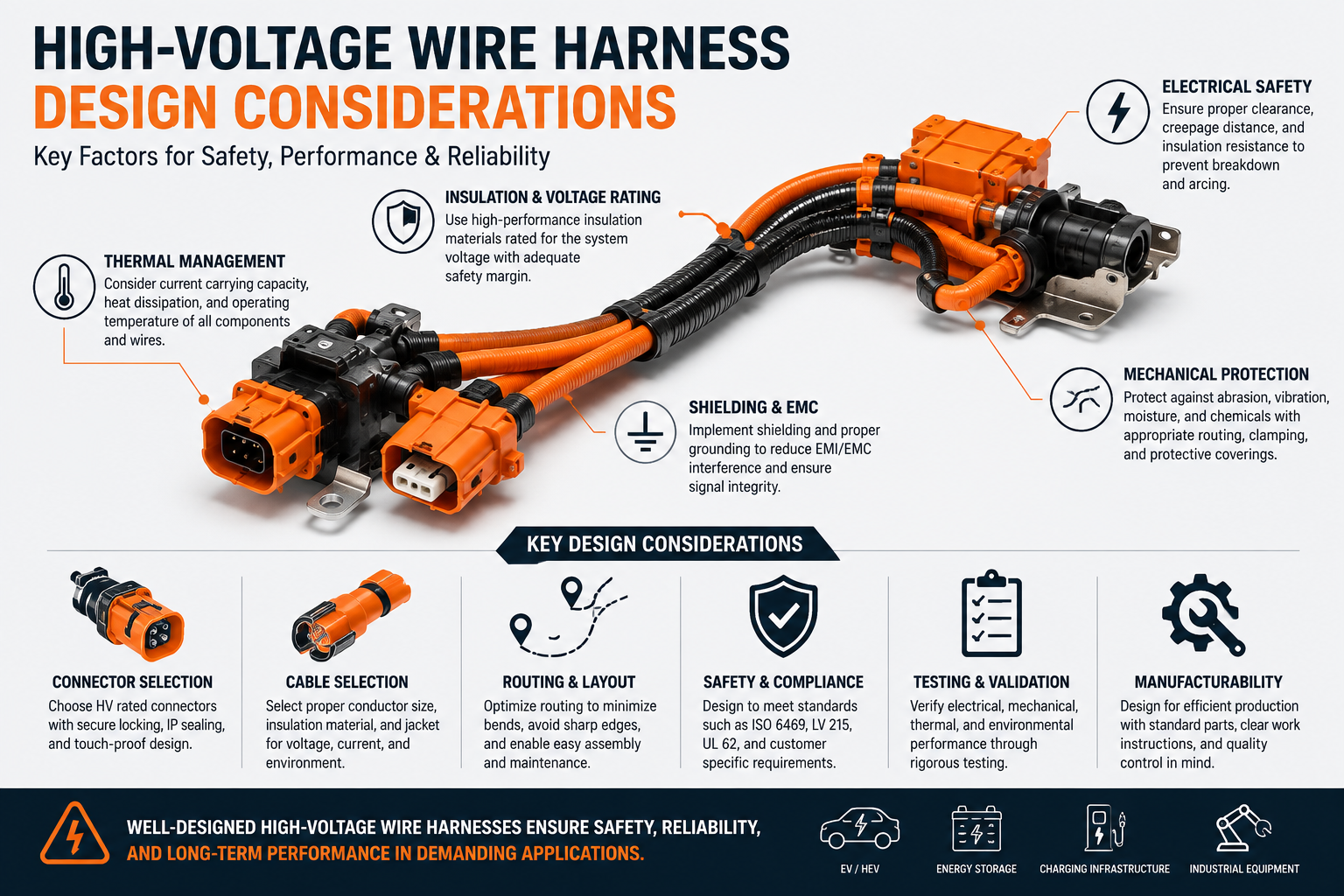 Consideraciones de diseño de mazos de cables de alto voltaje: una guía completa para sistemas eléctricos confiables y seguros